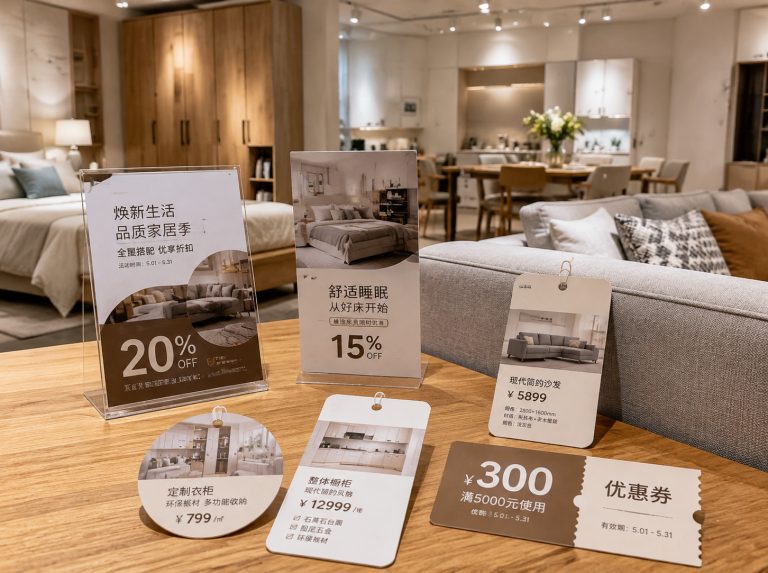 天峨县家具门店单页海报与吊牌